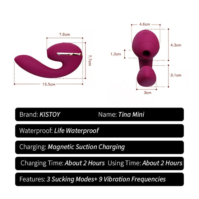 KISTOY Tina Wearable Sucking Vibrator Heating G-spot Stimulator Powerful Clitoris Sucker Sex Toys for Women