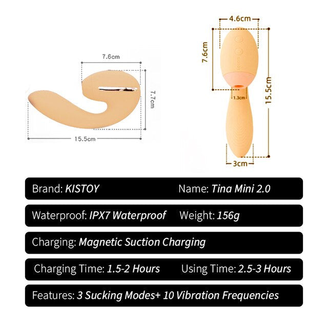 KISTOY Tina Wearable Sucking Vibrator Heating G-spot Stimulator Powerful Clitoris Sucker Sex Toys for Women