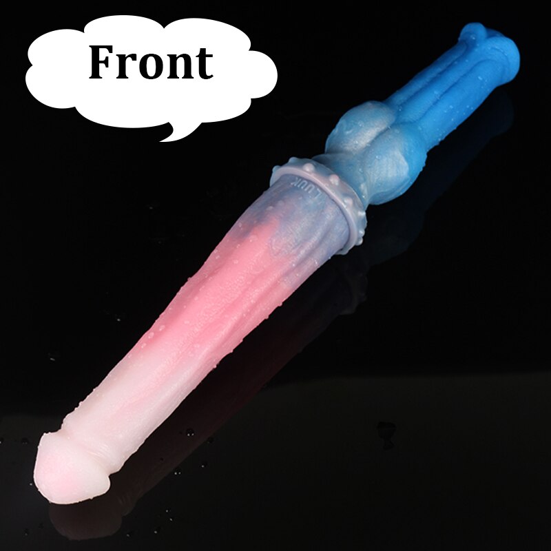 LUUK 40CM Super Long Double Head Horse and Dog Combination Kont Dildo Soft Liquid Silicone Anal Plug Sex Toys for Women Lesbian