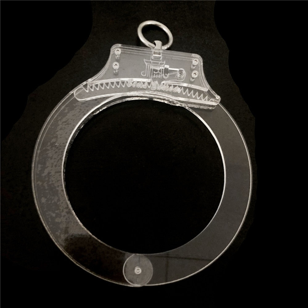 Latest Clear Crystal Adjustable Restraint Necklace Collar with Metal Ring Restraint Adult Bondage BDSM Sex Toy for Male Female