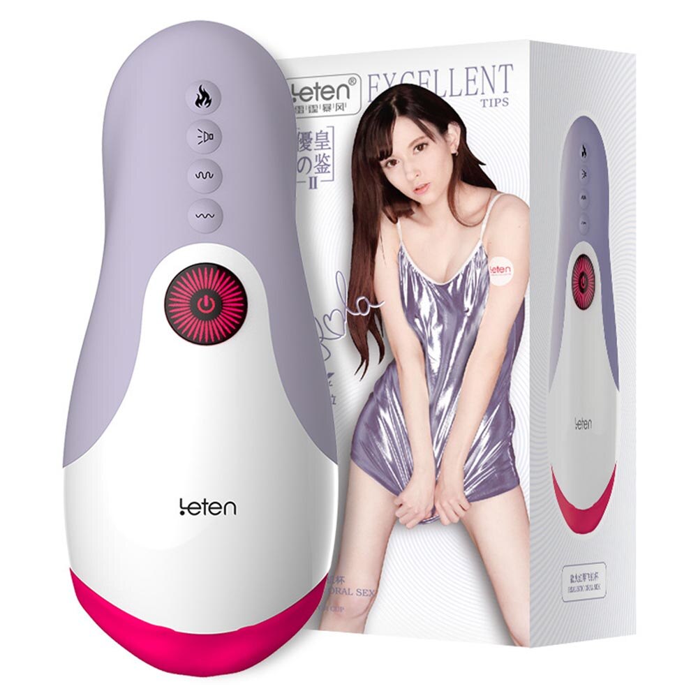 LeTen Automatic Ret retractable heating cup, deep throat blowjob masturbator, sucking, thrusting vibrator sex toy for adults.