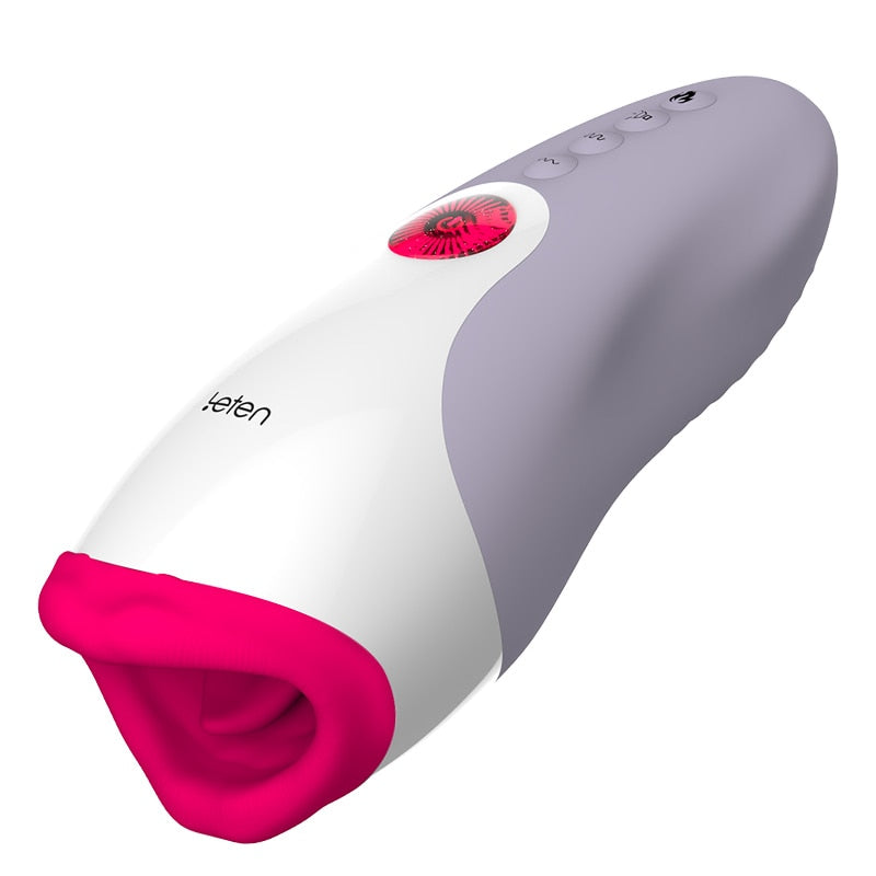LeTen Automatic Ret retractable heating cup, deep throat blowjob masturbator, sucking, thrusting vibrator sex toy for adults.