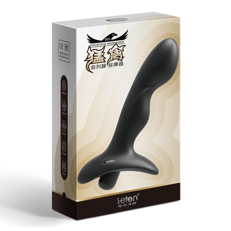 Leten 10-Speed Silicone Prostate Massager Anal Plug Vibrator Sex Toys for Men Women Guys Soft Anal Beads Adult Sex Products