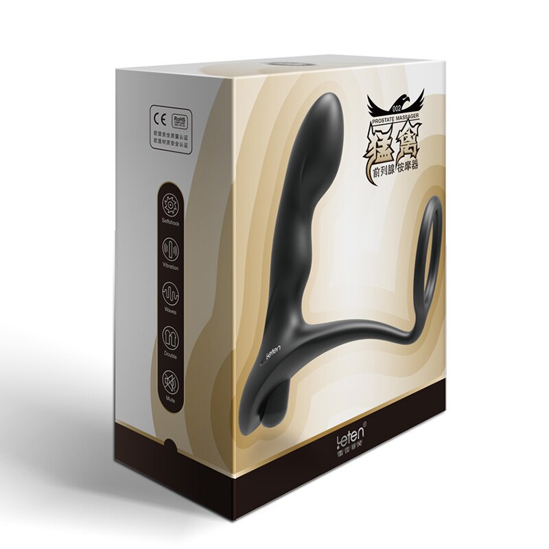 Leten 10-Speed Silicone Prostate Massager Anal Plug Vibrator Sex Toys for Men Women Guys Soft Anal Beads Adult Sex Products