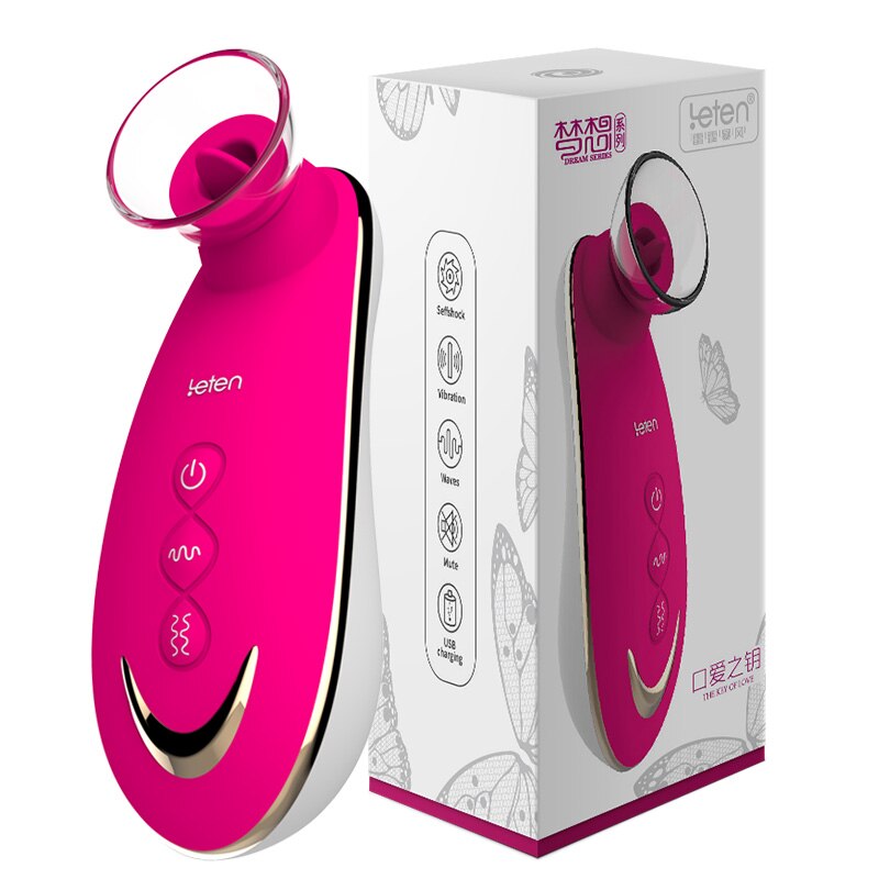 Leten Sucking Tongue Licking Vibrator. Oral Sex Products, Pussy Pump, Vagina Massager, Clitoris and Nipple Stimulator Sex Toys for Women.