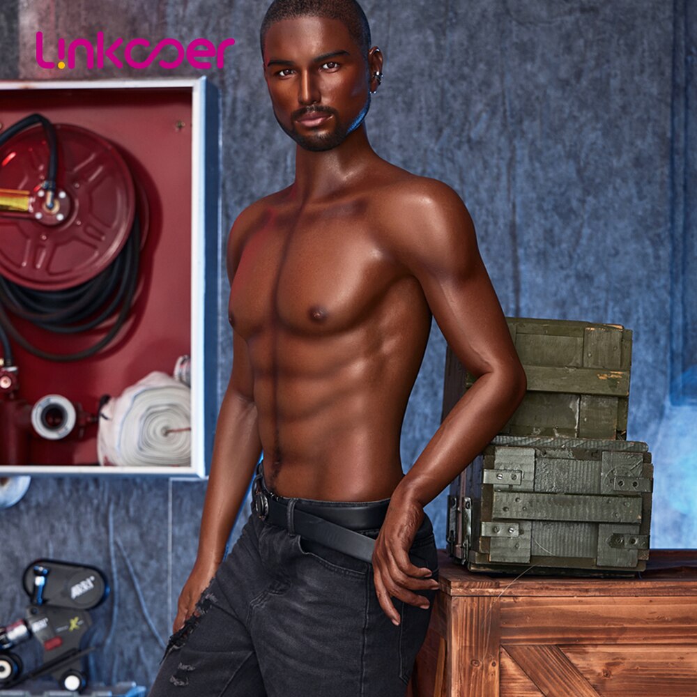 Linkooer 170cm Male Love Doll for Women for Gays Big Penis Dick Masturbation Toy Dark Skin Handsome Man Lifesize Silicone