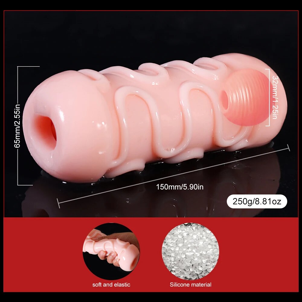 Male Masturbator for Men Sex Toys Soft Real Silicone Vagina Vacuum Pocket Double Blowjob Masturbation Cup for Couple