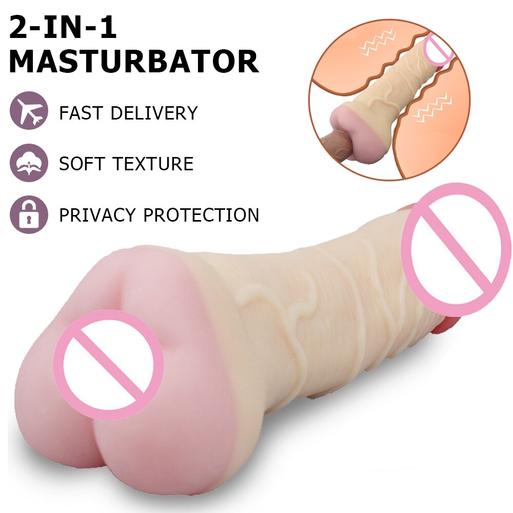 Realistic Silicone Male Masturbator Sex Toy Pocket Pussy Real Vagina Anal Massager Couple Unisex Sex Shop for 18+ Adult Tools