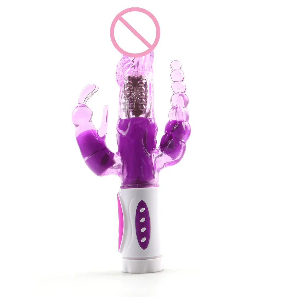 Masturbator Anal Plug Rabbit Vibrator for Women Vagina G-Spot Clitoris Stimulator Rotating Powerful Dildo Massage Adult Sex Toy