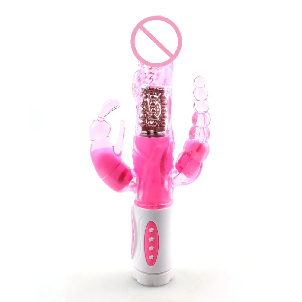 Masturbator Anal Plug Rabbit Vibrator for Women Vagina G-Spot Clitoris Stimulator Rotating Powerful Dildo Massage Adult Sex Toy