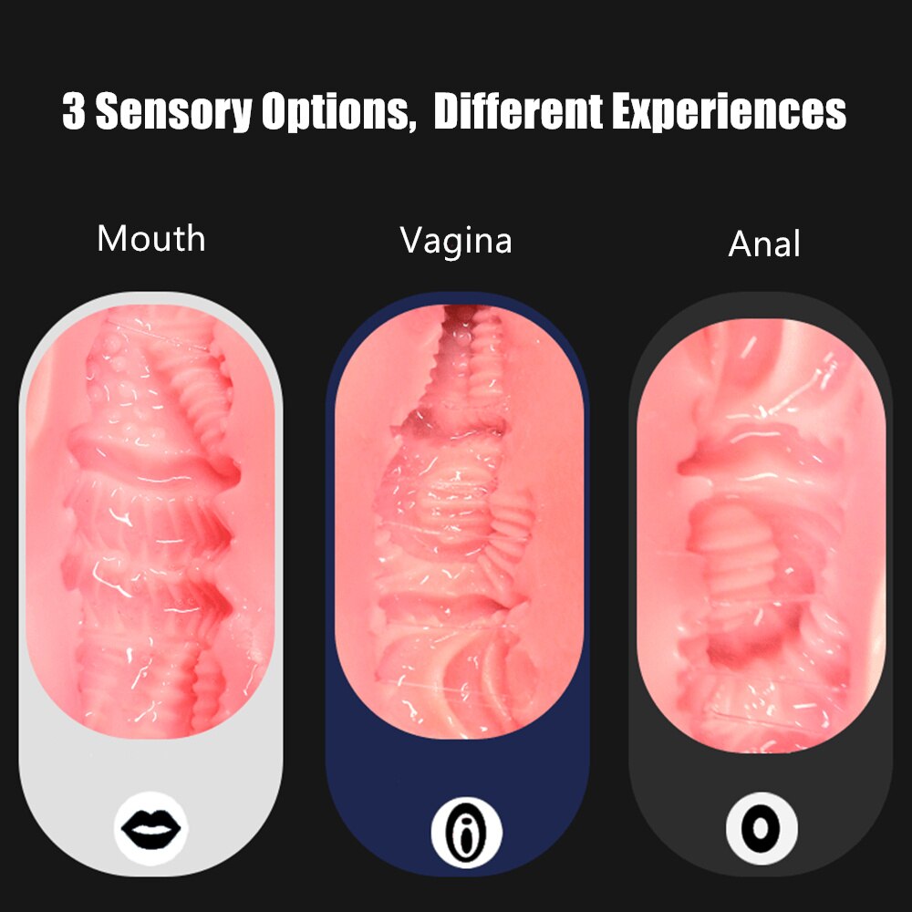 Male Masturbator Cup for Male Penis Massage Blowjob Machine Real Vaginal Mouth Anal Vacuum Pocket Pussy Masturbation Cup Sex Toy