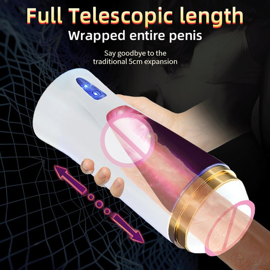 Automatic Male Masturbator Cup, Space Masturbation, Hands-Free Stroker, 3 Powerful Thrusting Modes, Realistic Vagina, Sex Toys for Men