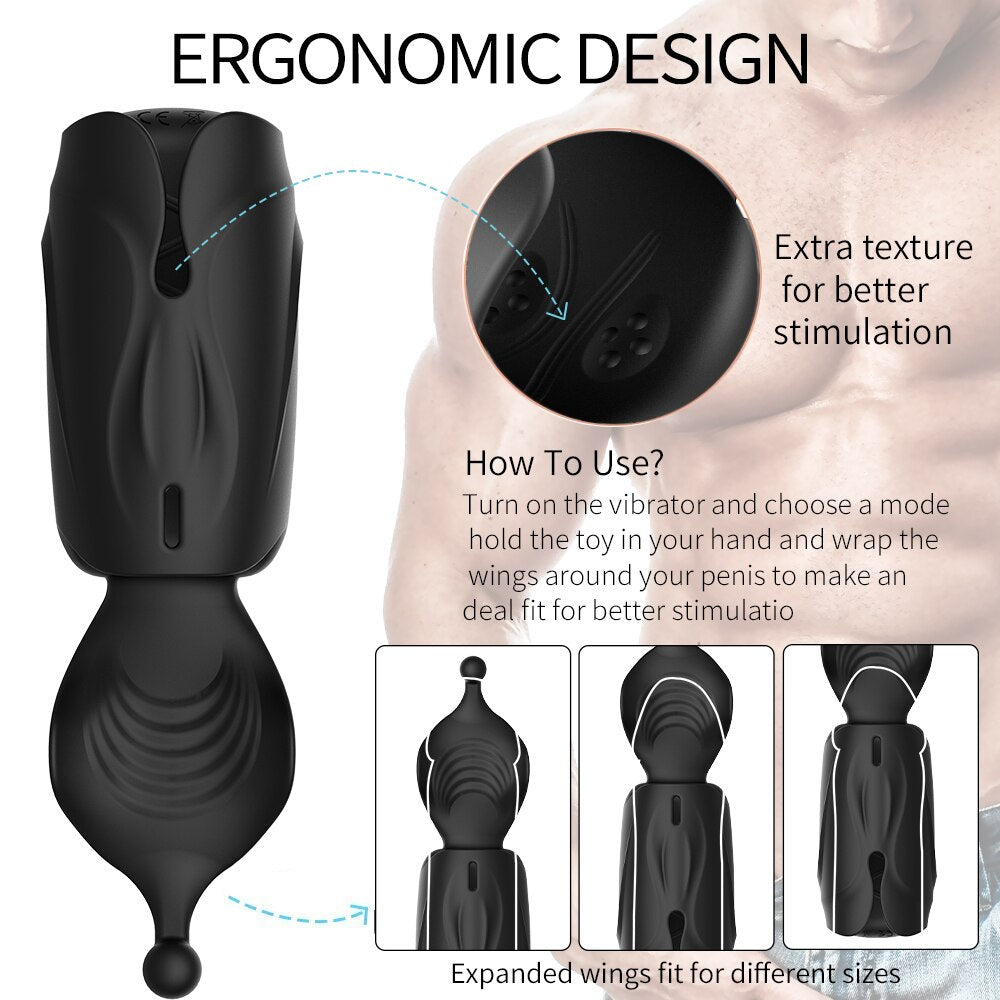 อมควยชาย Masturbator สำหรับผู้ชายอวัยวะเพศชาย Delay Trainer ไฟฟ้า Pulse Vibrator อัตโนมัติ Oral Climax Glans นวดหีของเล่น