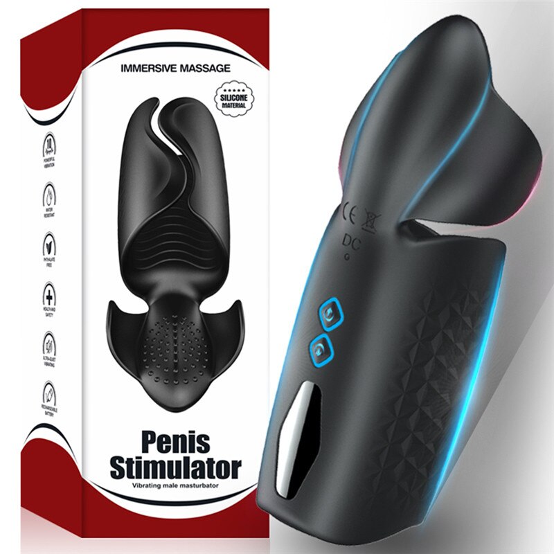อมควยชาย Masturbator สำหรับผู้ชายอวัยวะเพศชาย Delay Trainer ไฟฟ้า Pulse Vibrator อัตโนมัติ Oral Climax Glans นวดหีของเล่น