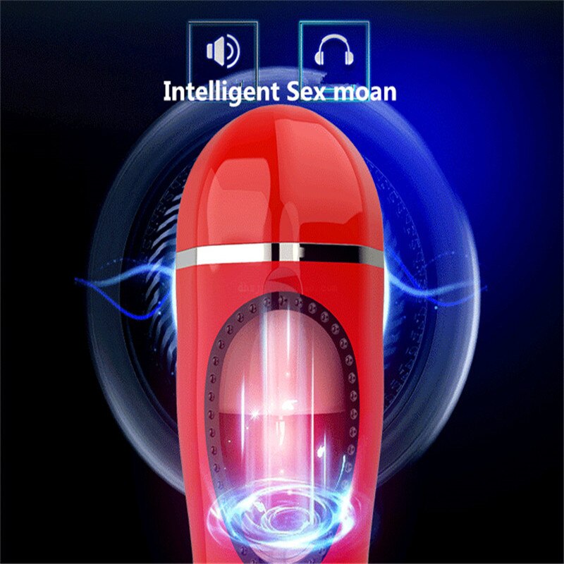 Suck Cock Tongue Lick Male Masturbator Vibrator for Men Automatic Oral Deep Throat Vaginal Masturbator Cup Heating Male Toy