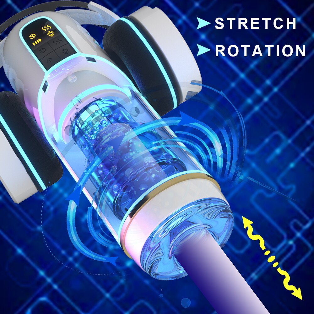 Automatic Masturbator for Men Rotating Sex Toy Penis Massager Vibrator for Adult Toys Real Pussy Arousing Sexual Oral Masturbation Cup