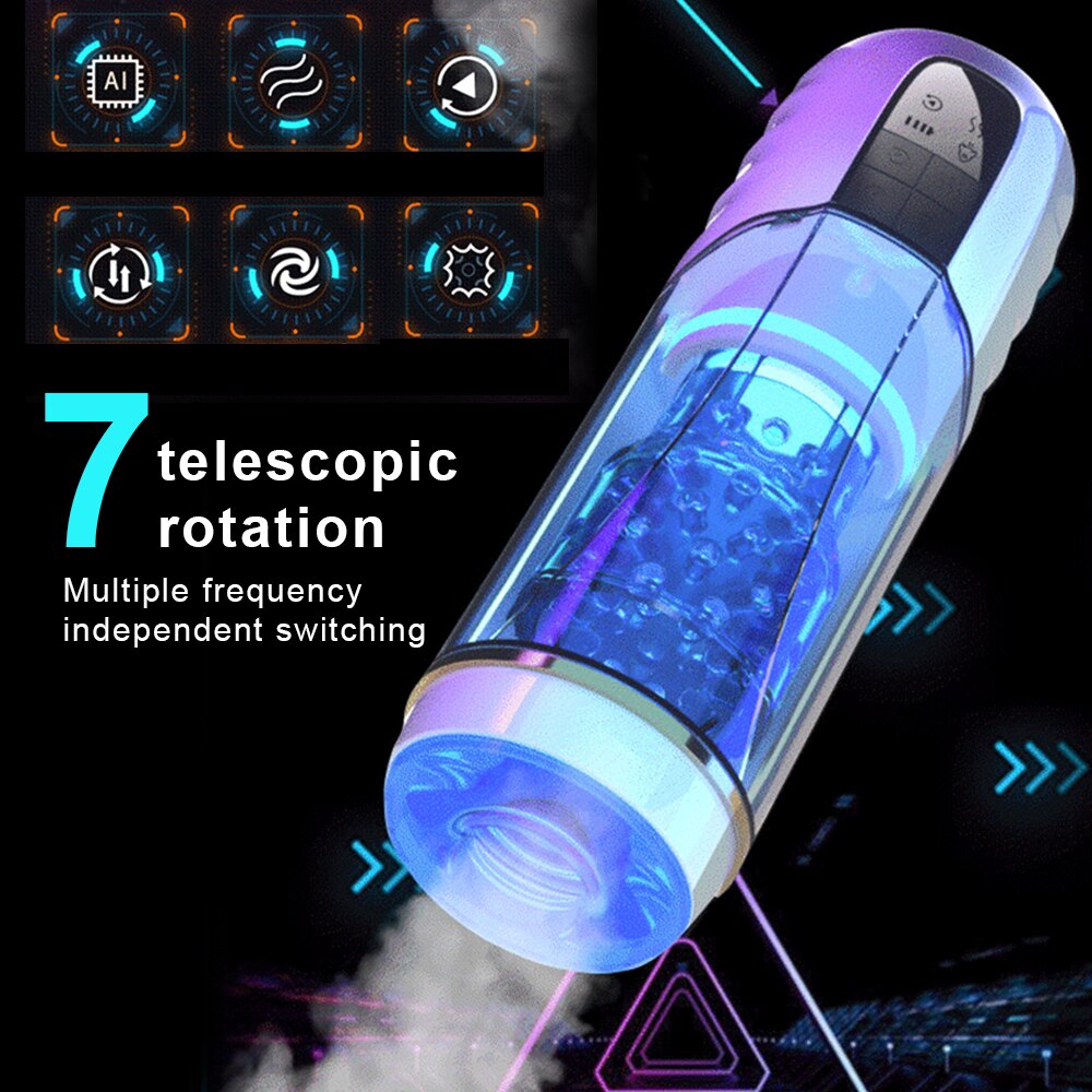 Automatic Masturbator for Men Rotating Sex Toy Penis Massager Vibrator for Adult Toys Real Pussy Arousing Sexual Oral Masturbation Cup