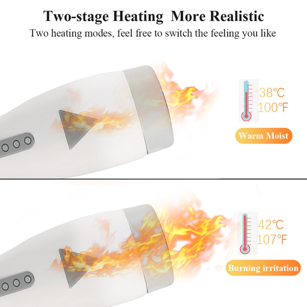 Powerful Sucking Masturbators, Strong Heating Vibrating Sex Toy for Men, Deep Throat Pussy Vaginal Masturbation Cup