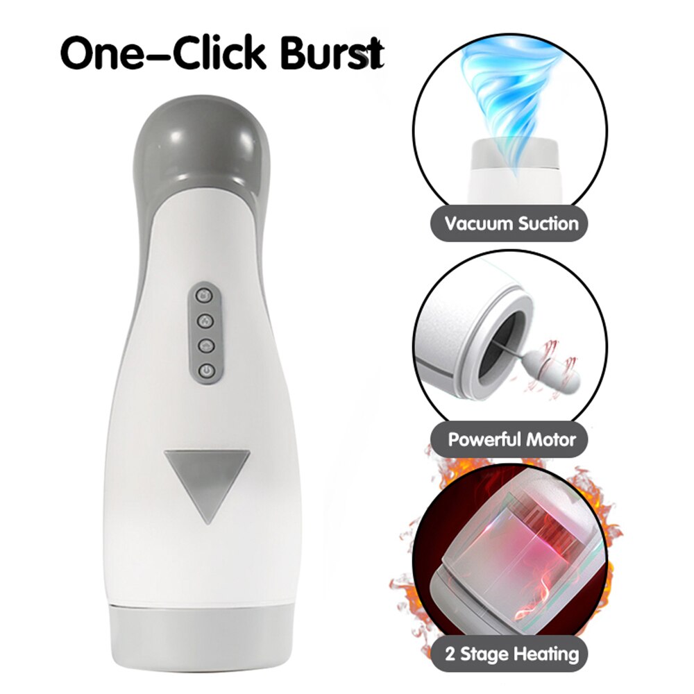 Powerful Sucking Masturbators, Strong Heating Vibrating Sex Toy for Men, Deep Throat Pussy Vaginal Masturbation Cup