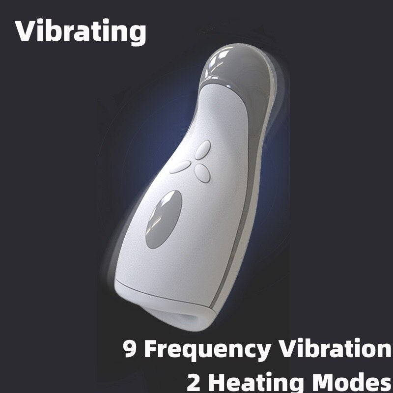 Powerful Sucking Masturbators, Strong Heating Vibrating Sex Toy for Men, Deep Throat Pussy Vaginal Masturbation Cup