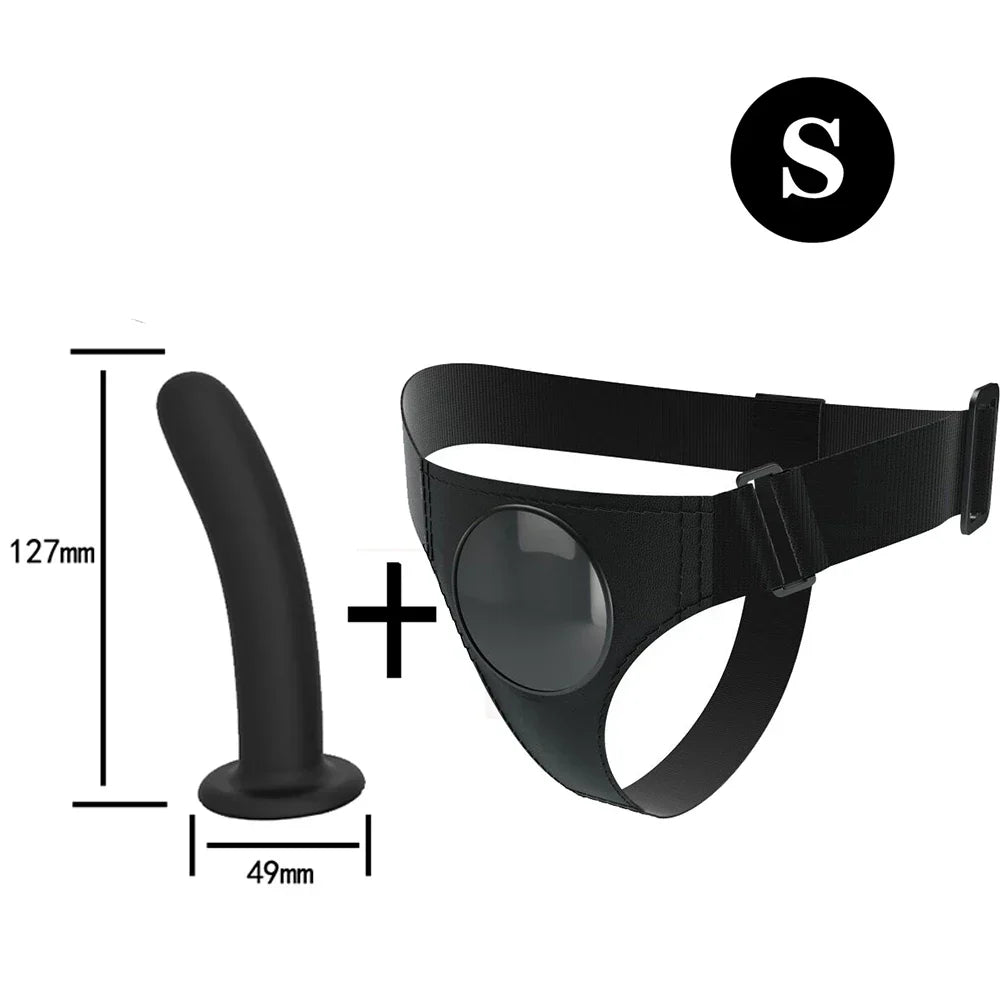 Men Strap On Dildo Panties Wearable Solid Penis Lengthen Sleeve Strapon Dildo Pants Harness Belt for Man Sex Toys For Woman Gay