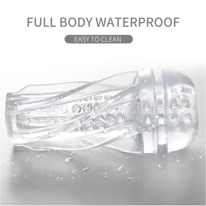 Men's Transparent Massage Masturbator Adult Erotic Toys Vagina Masturbation Blowjob Male Piston Automatic Mastubator Real Vagina