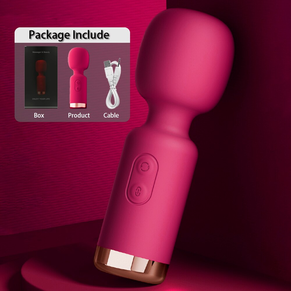 Mini AV Vibrator Magic Wand for Women Powerful Clitoris Stimulator USB Rechargeable Portable Female Massager Adult Sex Toy