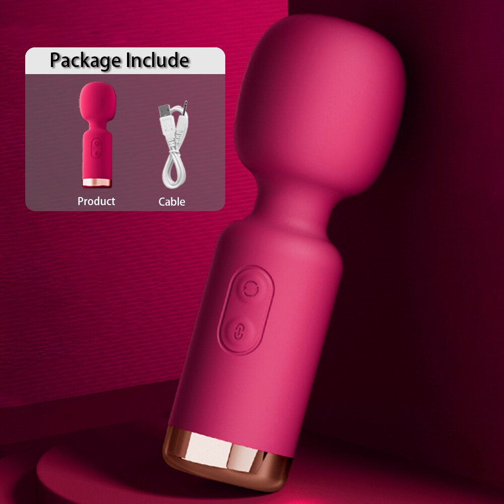 Mini AV Vibrator Magic Wand for Women Powerful Clitoris Stimulator USB Rechargeable Portable Female Massager Adult Sex Toy