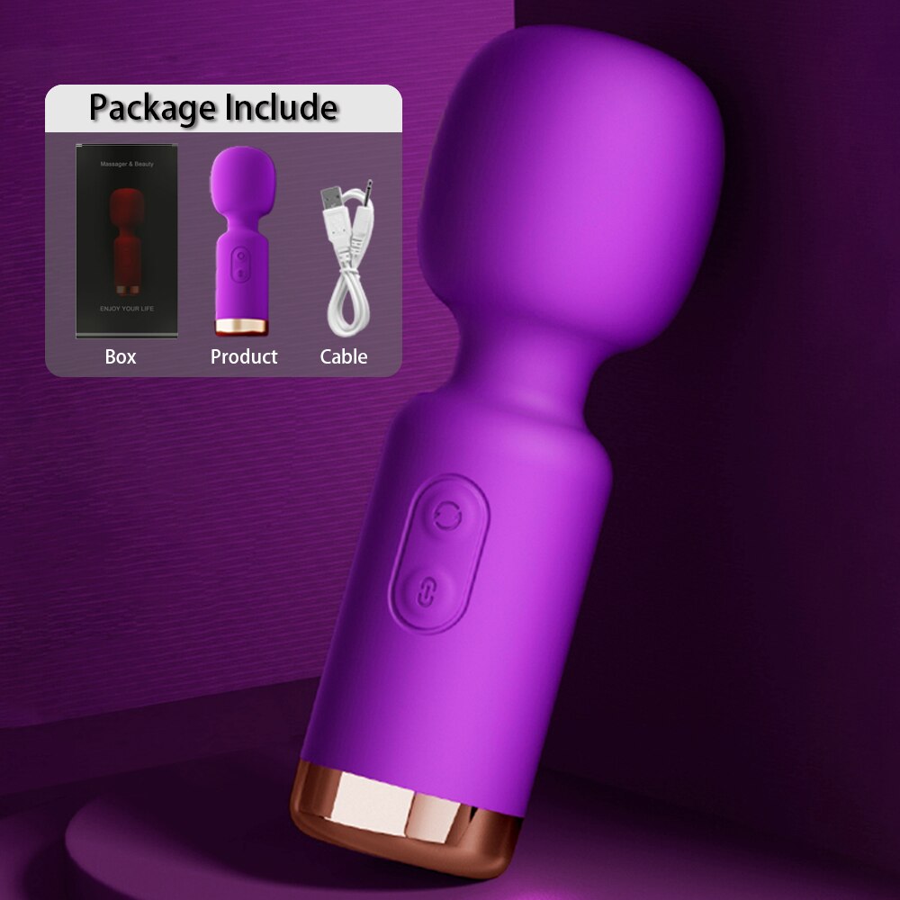 Mini AV Vibrator Magic Wand for Women Powerful Clitoris Stimulator USB Rechargeable Portable Female Massager Adult Sex Toy
