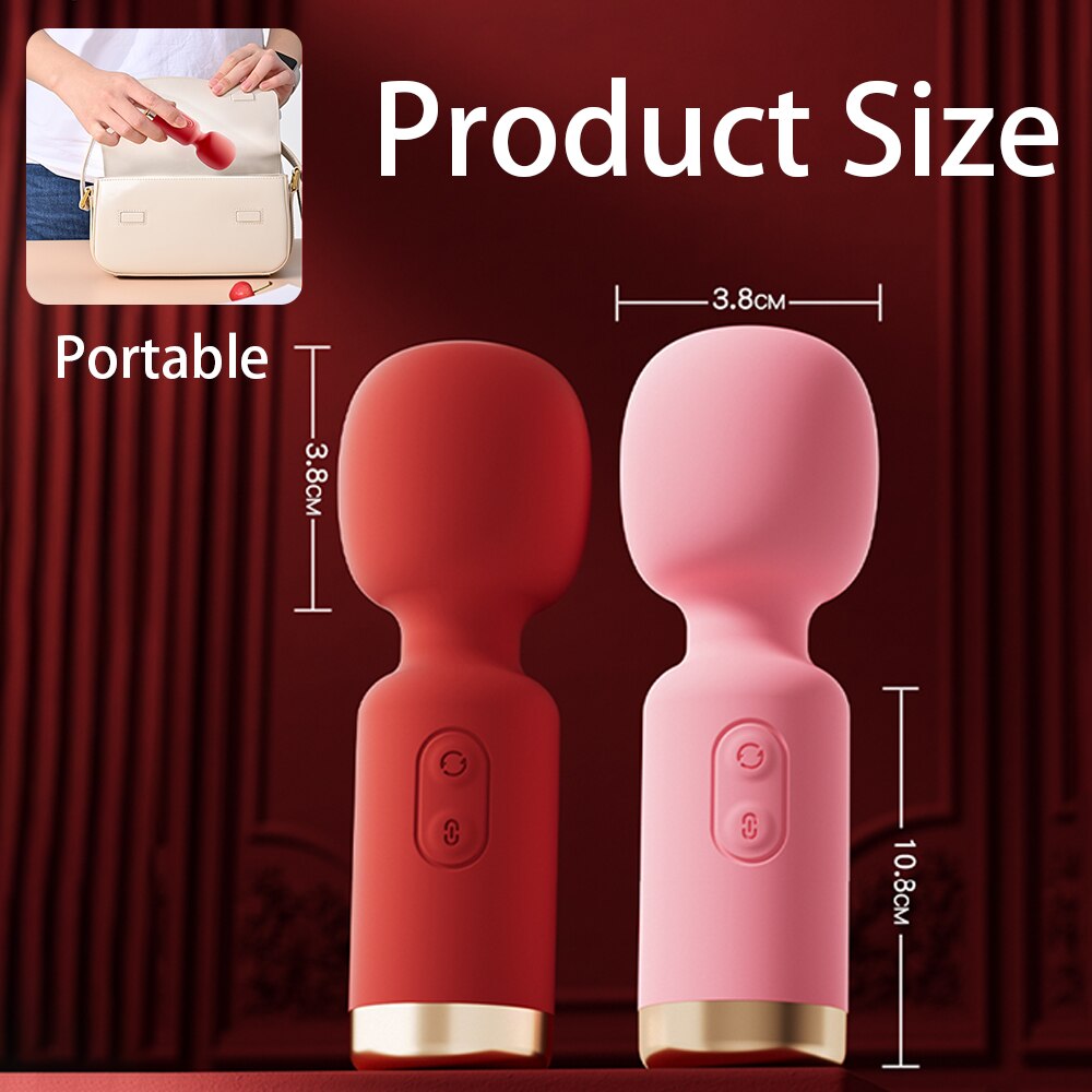 Mini AV Vibrator Magic Wand for Women Powerful Clitoris Stimulator USB Rechargeable Portable Female Massager Adult Sex Toy