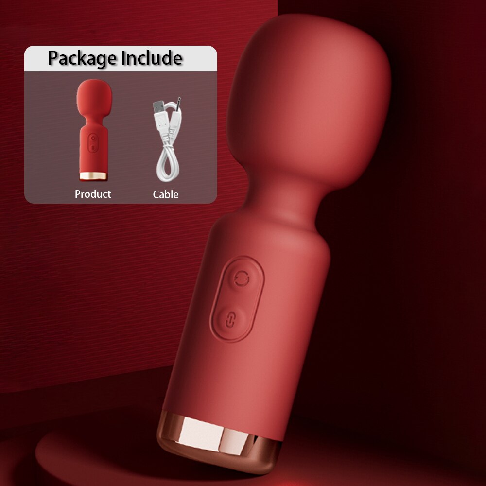 Mini AV Vibrator Magic Wand for Women Powerful Clitoris Stimulator USB Rechargeable Portable Female Massager Adult Sex Toy