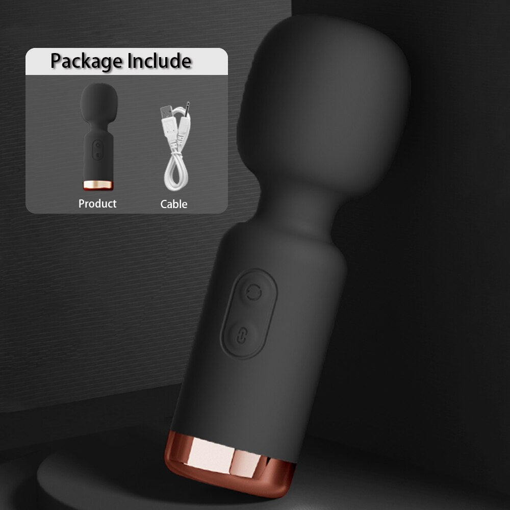 Mini AV Vibrator Magic Wand for Women Powerful Clitoris Stimulator USB Rechargeable Portable Female Massager Adult Sex Toy