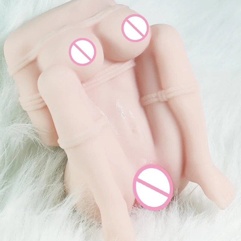 Mini Half-Body Realistic Vagina Butt Sense Male Masturbator Cup Anus Dual Channel Realistic Vagina Sex Toy