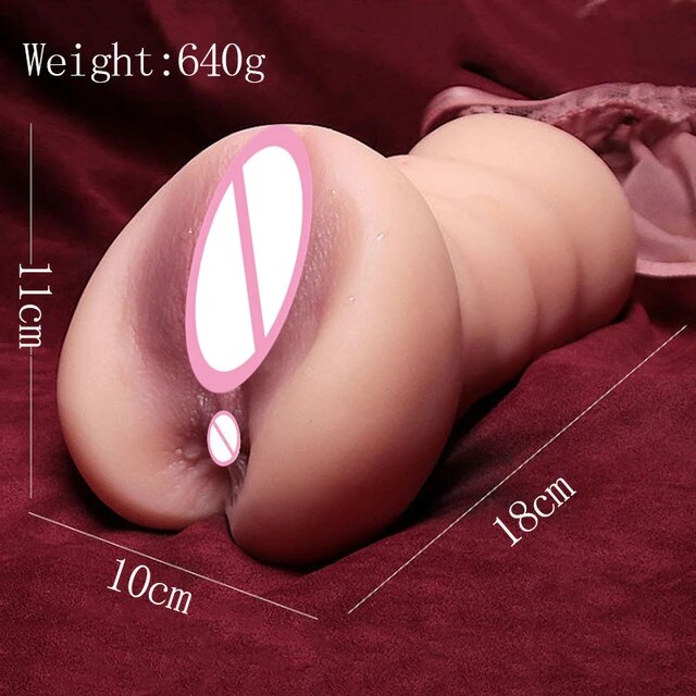 Mini Half-Body Realistic Vagina Butt Sense Male Masturbator Cup Anus Dual Channel Realistic Vagina Sex Toy