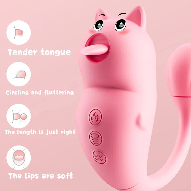 Naughty Bear AV Massage Vibrator Electric Tongue Gun Machine Female Masturbation Device Sex Toys Sex Toys