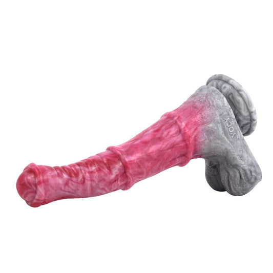 New Liquid Silicone Dildo Gory Raw Meat Color Horse Penis Anus Massage Sex Toys for Women Super Sucker Anal Plug Sex Shop