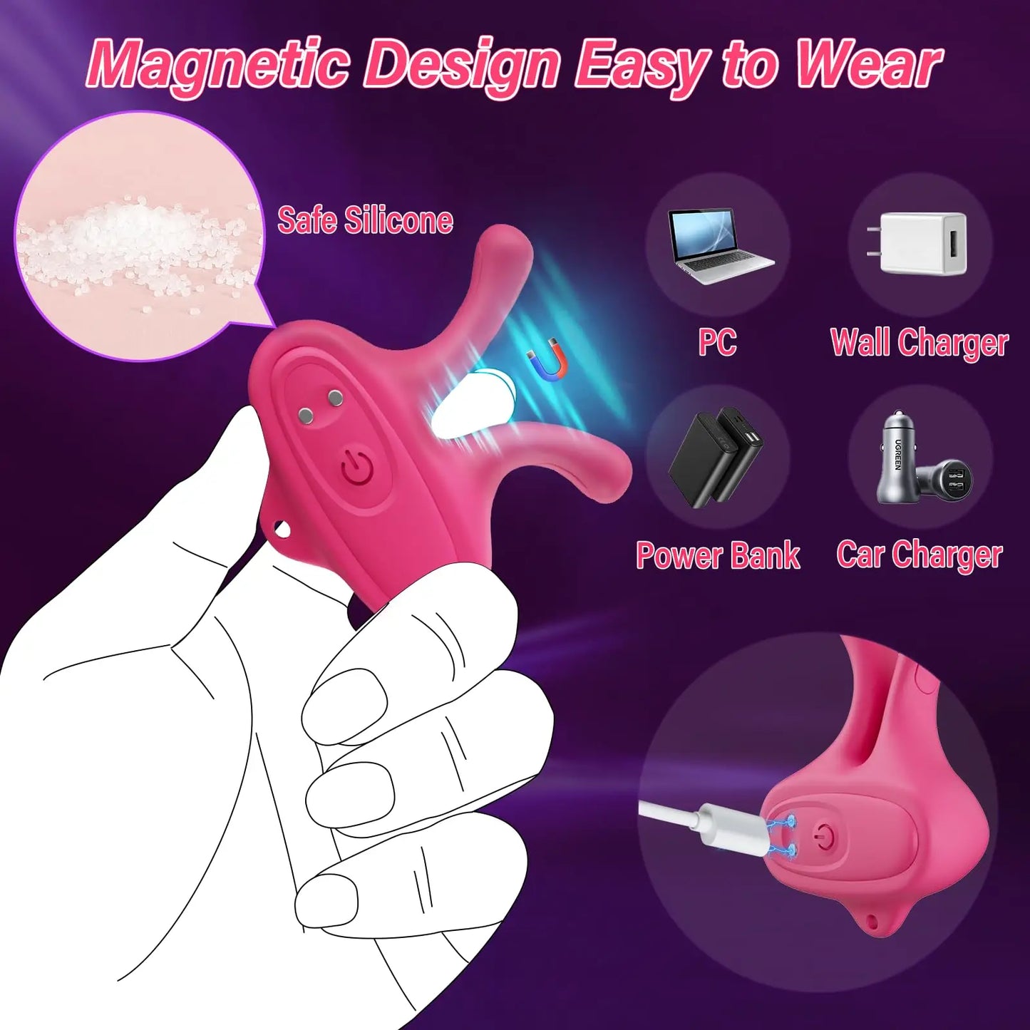Nipple Vibrator, Vibrating Nipple Clamps, Women's Sex Toys, Clip, Breast Massage, Stimulation, Masturbator, BDSM Adult Toys for Female
