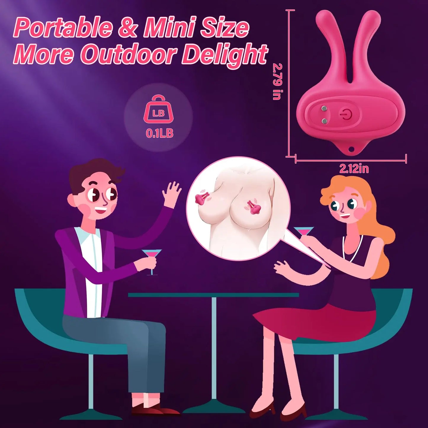 Nipple Vibrator, Vibrating Nipple Clamps, Women's Sex Toys, Clip, Breast Massage, Stimulation, Masturbator, BDSM Adult Toys for Female