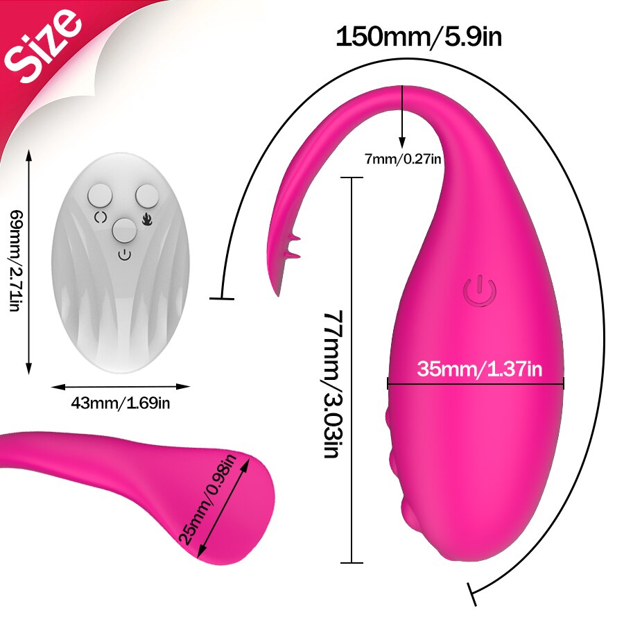 POMELOK Vibrator for Women Wireless Remote Vibrating Egg Vagina G-Spot Anal Stimulation Wear Vibrator Panties Sex Toy for Couple