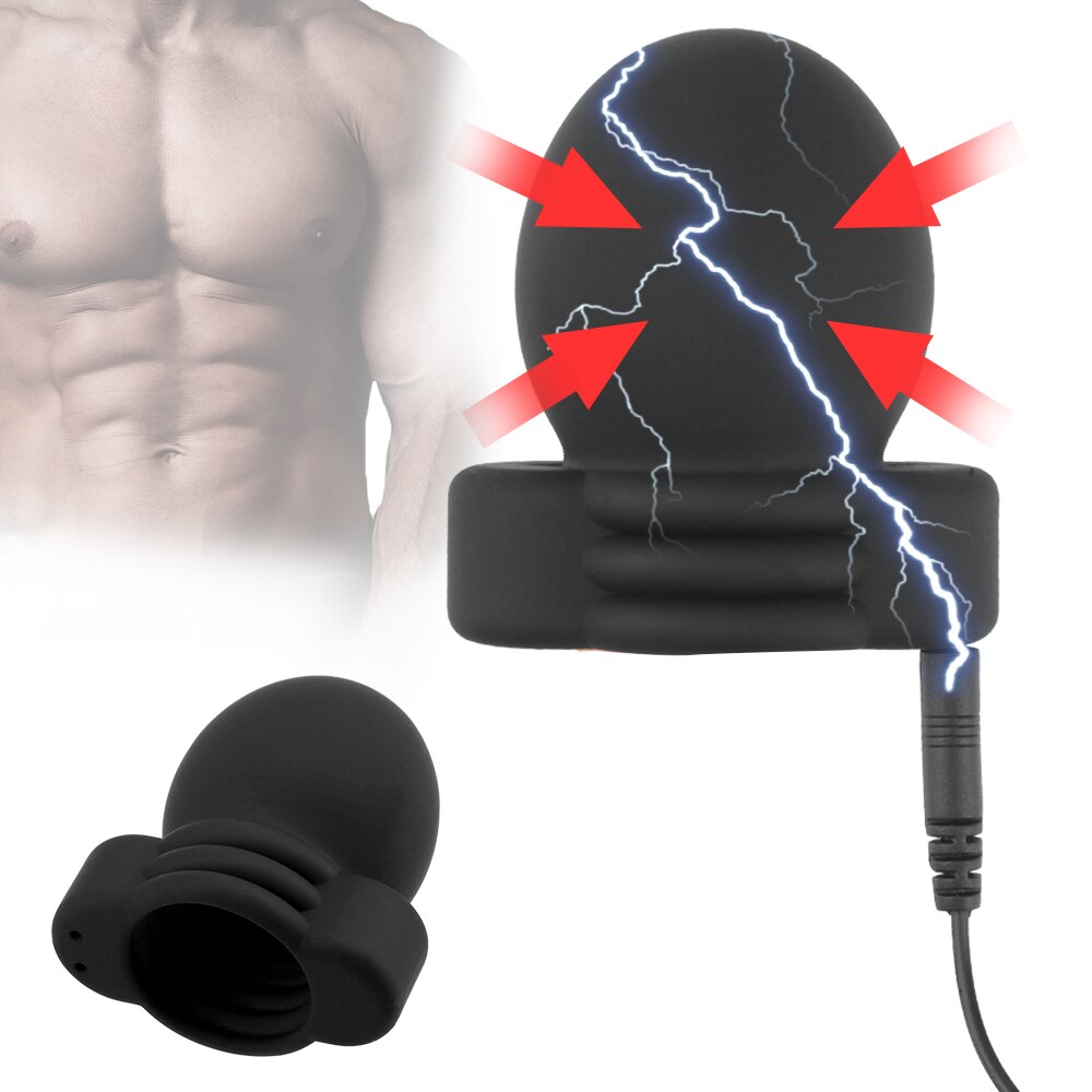 Penis Electro Stimulator Sex Toys for Men Male Masturbation Delay Training Electric Shock Therapy Penis Massage Glans Trainer