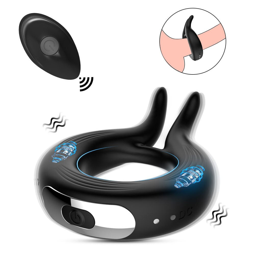 Wireless Remote Control Penis Vibrator Ring for Men, Delay Ejaculation Vibrating Cock Ring, Male Masturbator, Adult Sex Toys 18+