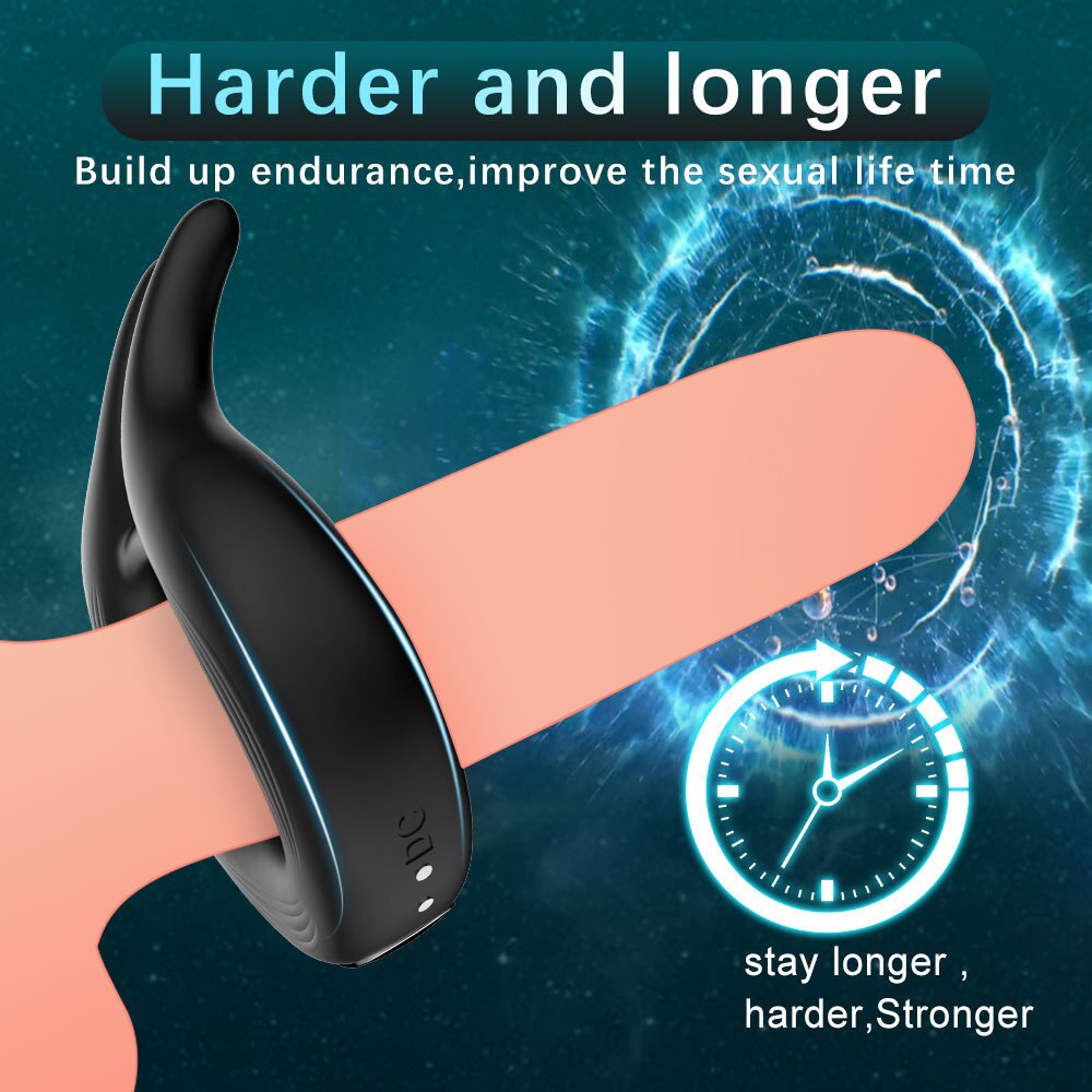 Wireless Remote Control Penis Vibrator Ring for Men, Delay Ejaculation Vibrating Cock Ring, Male Masturbator, Adult Sex Toys 18+