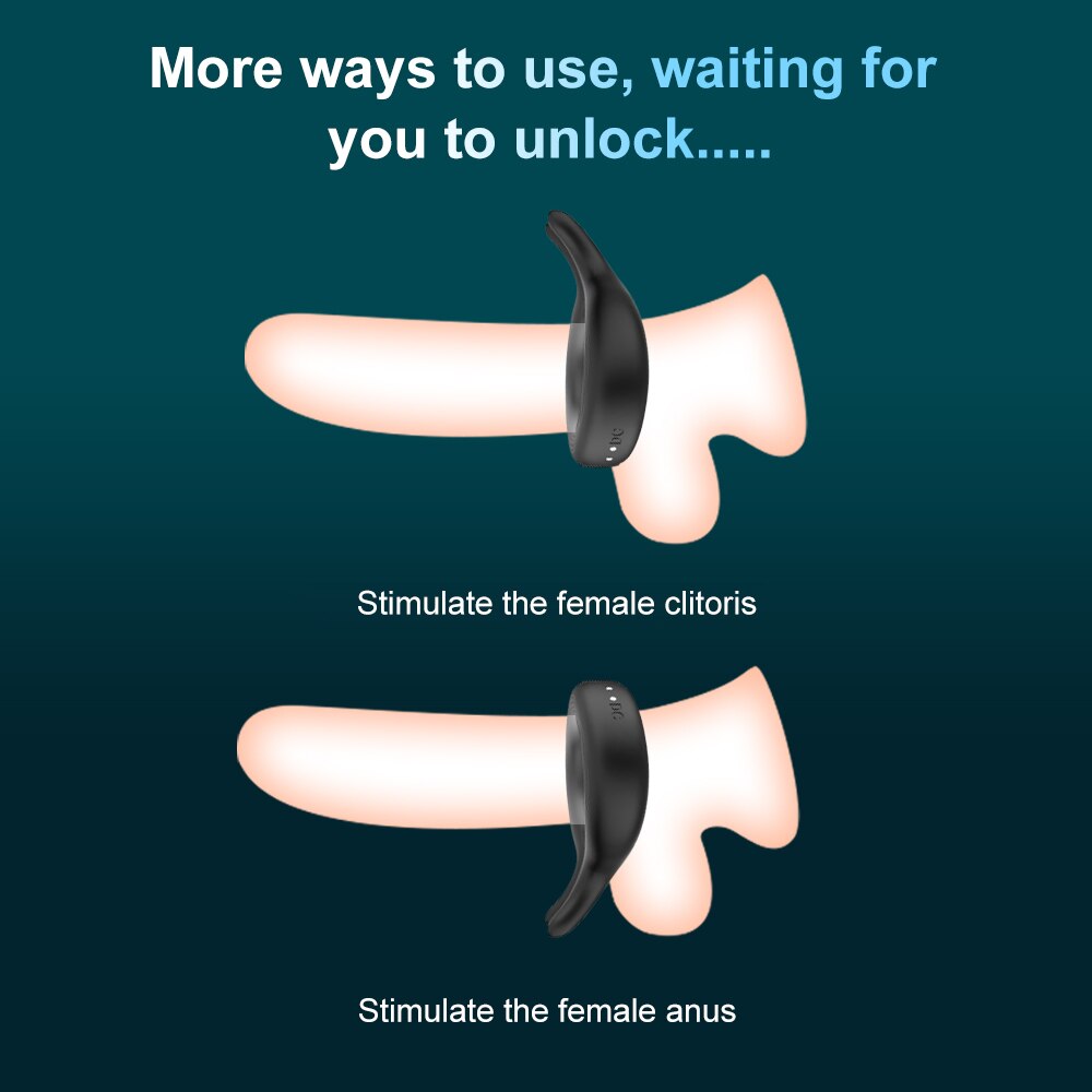 Wireless Remote Control Penis Vibrator Ring for Men, Delay Ejaculation Vibrating Cock Ring, Male Masturbator, Adult Sex Toys 18+