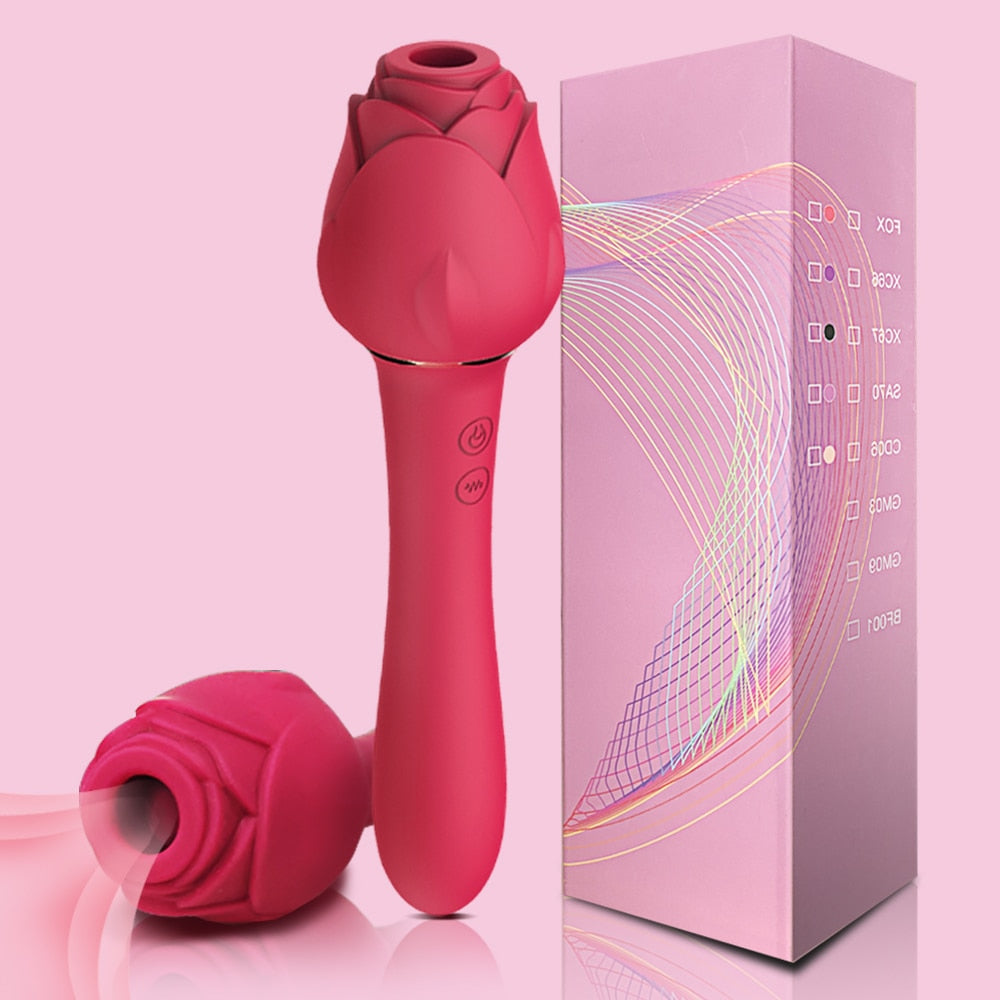 Powerful Rose Vibrator for Women, Clitoris Nipple Clit Sucker, Vacuum Stimulator Dildo Vibrators, Female Sex Toys for Adults 18+