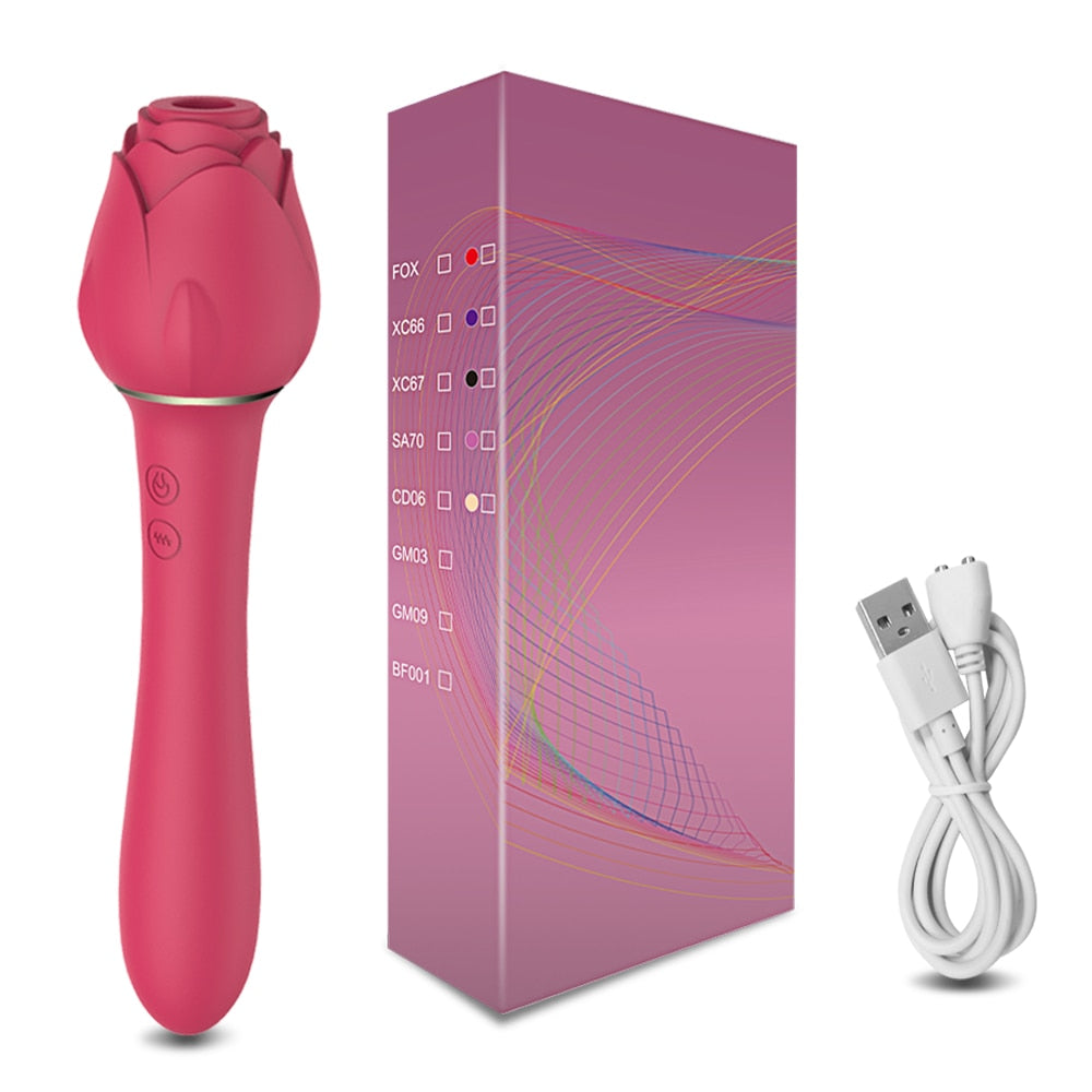 Powerful Rose Vibrator for Women, Clitoris Nipple Clit Sucker, Vacuum Stimulator Dildo Vibrators, Female Sex Toys for Adults 18+