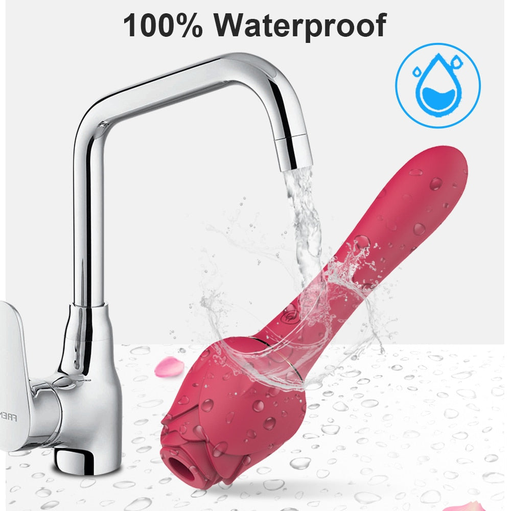 Powerful Rose Vibrator for Women, Clitoris Nipple Clit Sucker, Vacuum Stimulator Dildo Vibrators, Female Sex Toys for Adults 18+