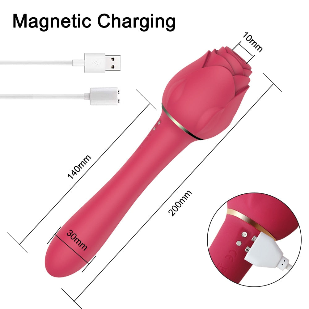 Powerful Rose Vibrator for Women, Clitoris Nipple Clit Sucker, Vacuum Stimulator Dildo Vibrators, Female Sex Toys for Adults 18+