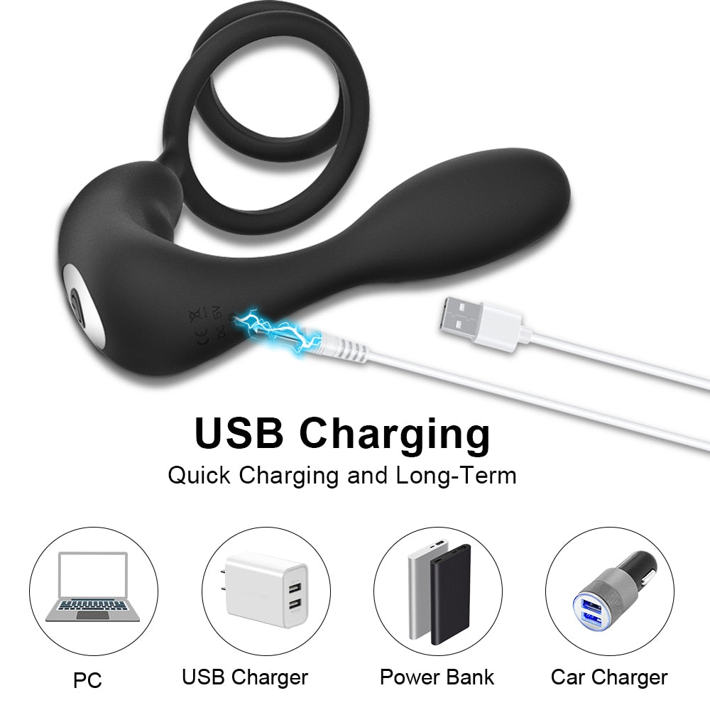 ชาย Prostate Massager 9ความเร็วมอเตอร์ Vibrators เพศของเล่นสำหรับผู้ชาย Masturbator Anal Butt Plug สินค้าผลิตภัณฑ์สำหรับผู้ใหญ่คู่18