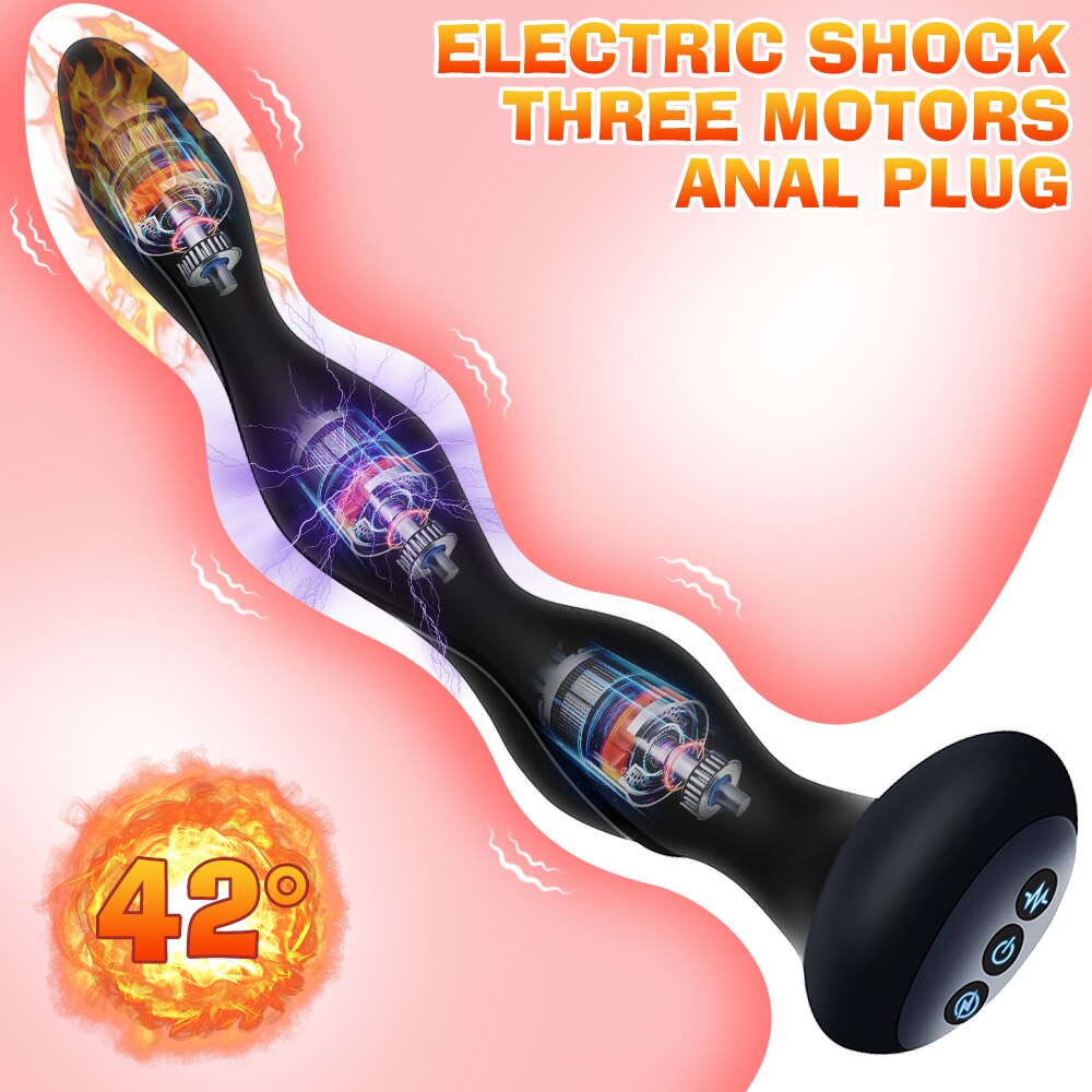 ไฟฟ้าช็อตชาย Prostate Massager ไร้สาย Anal Vibrator Dildo Vibrator Big Butt Plug Anal เกย์เซ็กซ์ทอยสำหรับผู้ชายผู้หญิง