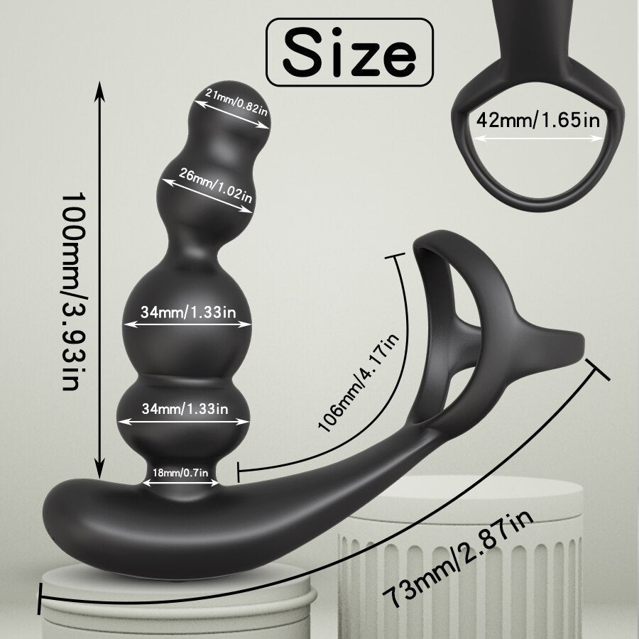 Male Prostate Massager Vibrator 360° Rotating Anal Plug Cock Ring Butt Plug Vibrator Wireless Control Sex Toys for Men Masturbator